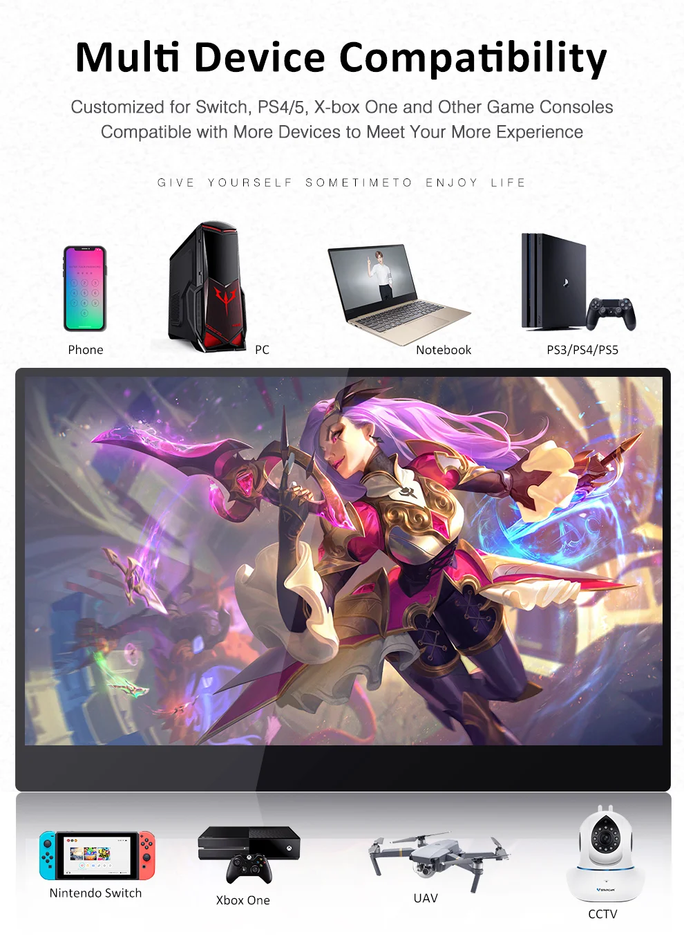 Sibolan 15.6-inch 4K Portable Monitor with Capacitive Touchscreen for Graphic Drawing, Compatible with Chromebook