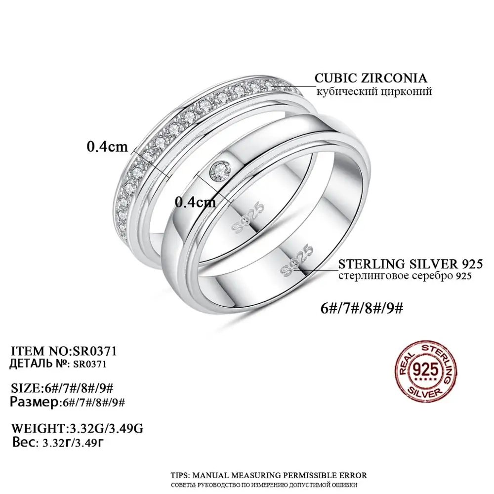 CZCITY Cubic Zirconia Engagement Rings for Couples - 925 Sterling Silver Jewelry