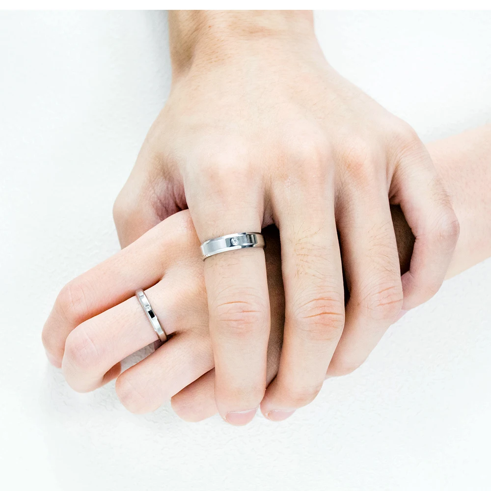 Couple's Matching Friendship Rings for Wedding Party Celebrations