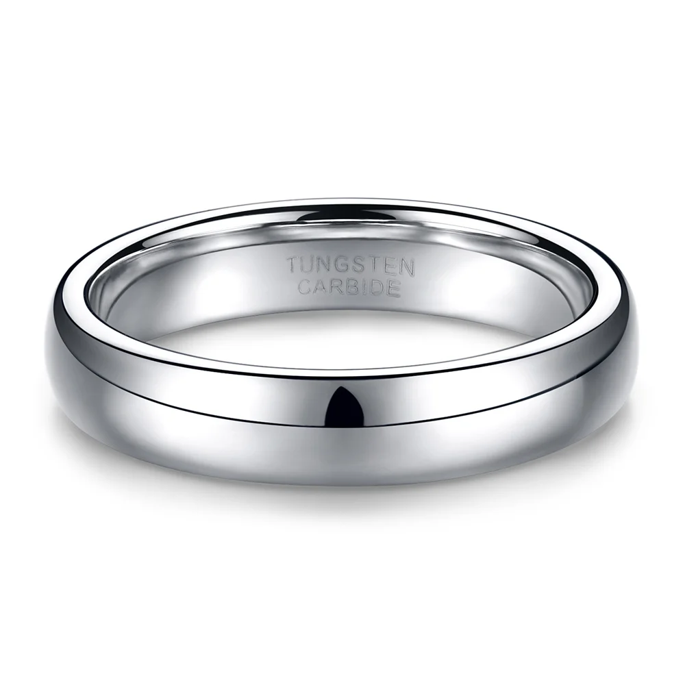 Somen Silver Wedding Rings for Couples - 2mm/4mm/6mm/8mm High Polished Tungsten Carbide