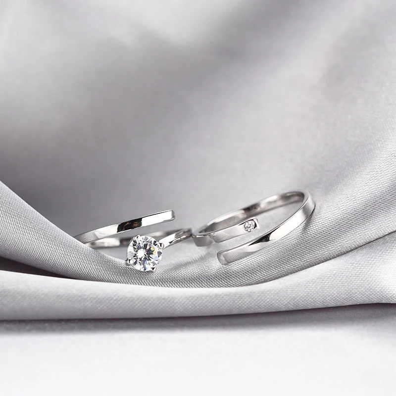 Valentine's Day Rings: S925 Sterling Silver Couple Rings for Women and Men - Trendy Gift